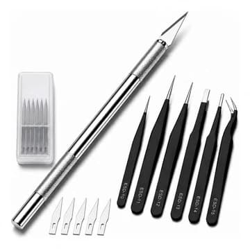 Kit estilete de precisão + 6 pinças
